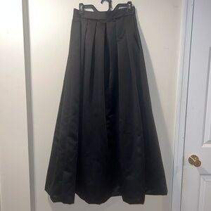 Vintage VTG 90s Satin Crinoline Black A-Line Skirt Small